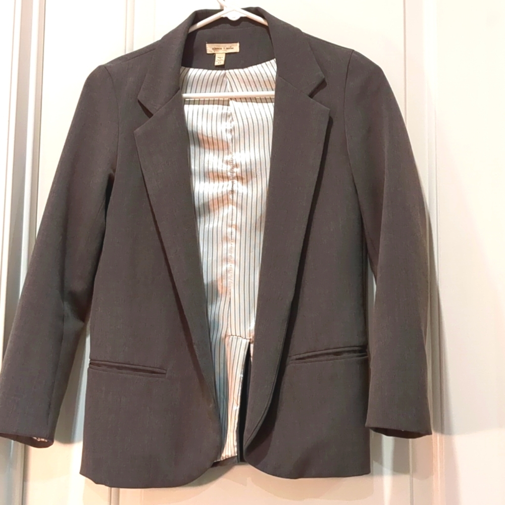 Silence + noise long gray blazer in size XS